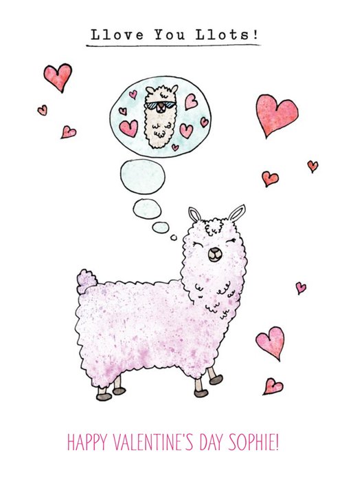 Love You Lots Llama Personalised Card