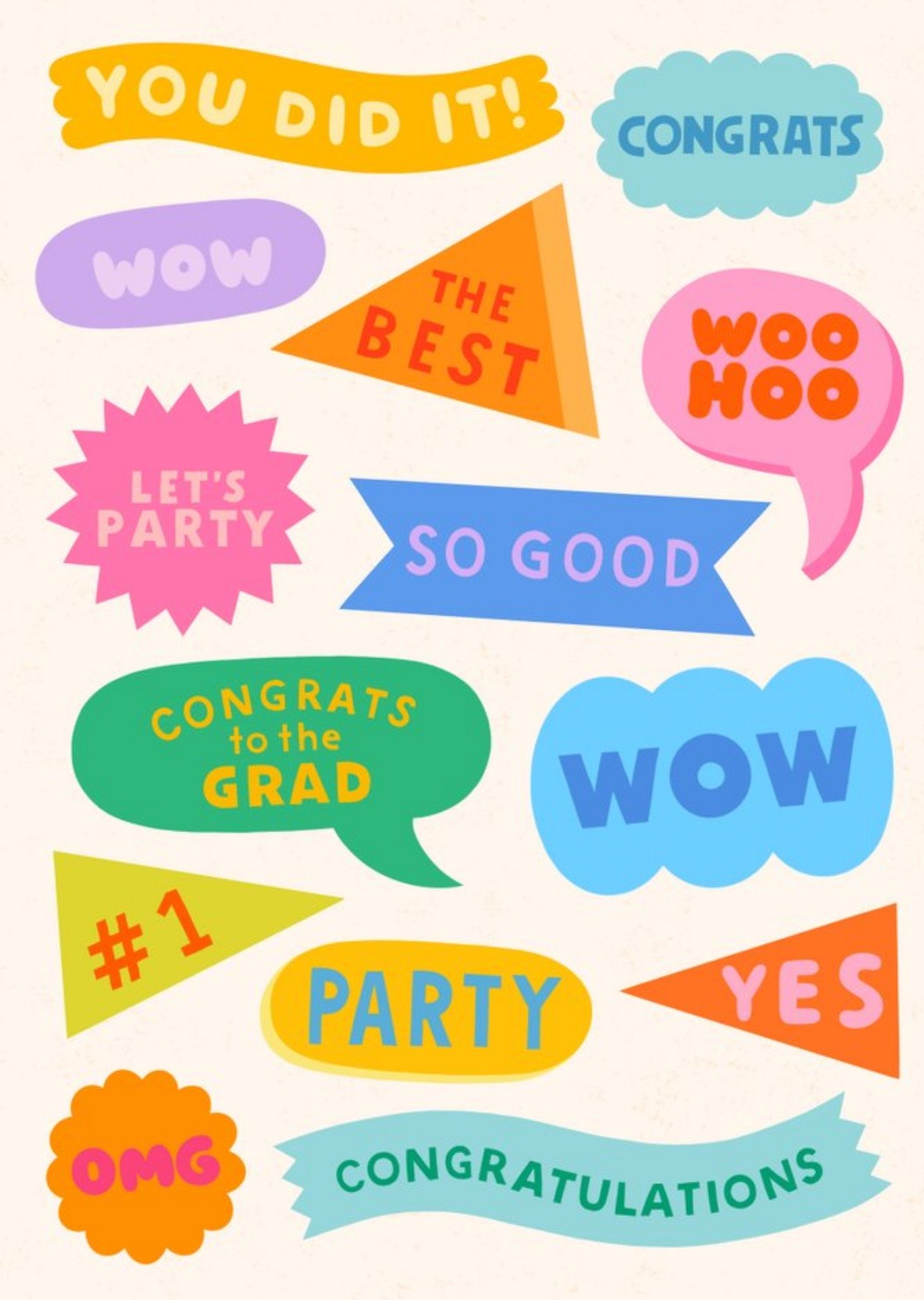 Congratulations To The Graduate Fun Bright Granduation Card