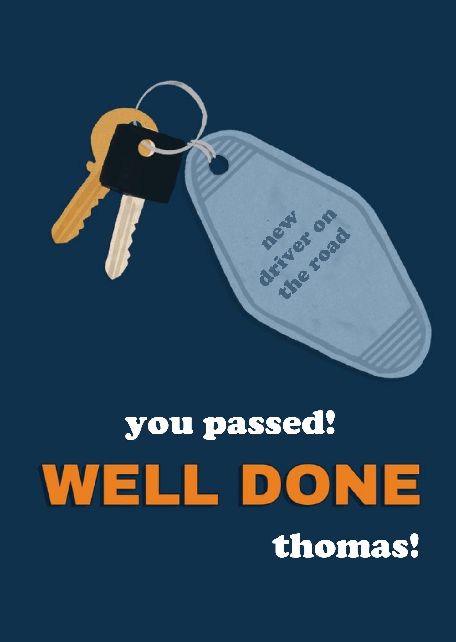 Moonpig Illustration Of A Set Of Car Keys New Driver On The Road Congratulations Card Ecard