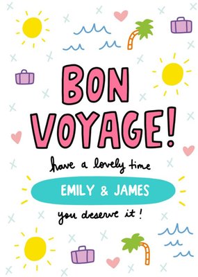 Angela Chick Fun Illustrated Bon Voyage Card