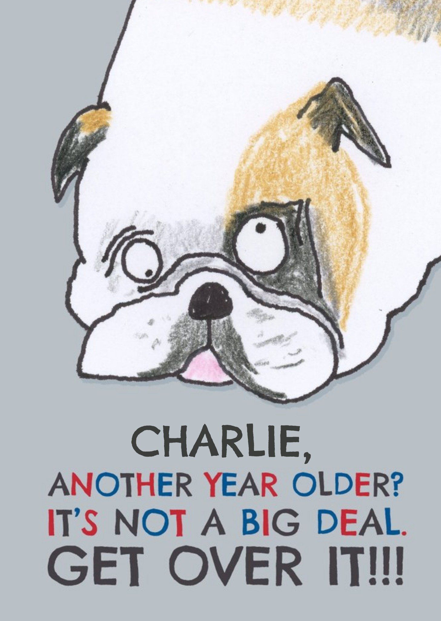 Hercule Van Wolfwinkle Quirky Illustration Of A Dog Another Year Older Birthday Card Ecard