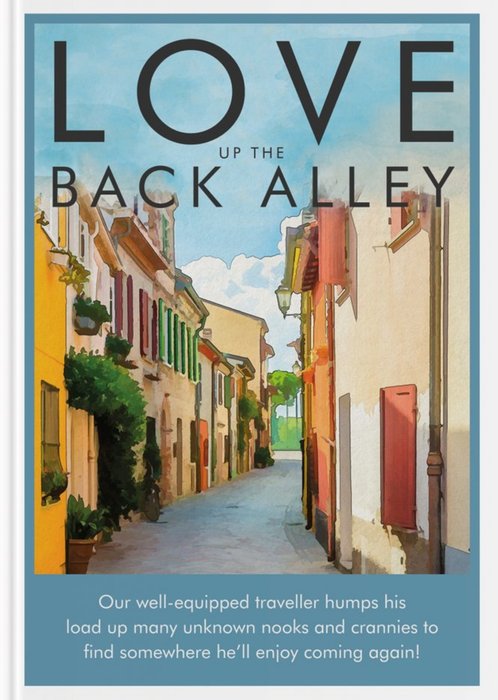 Spoof Book Cover Love Up The Back Alley Card