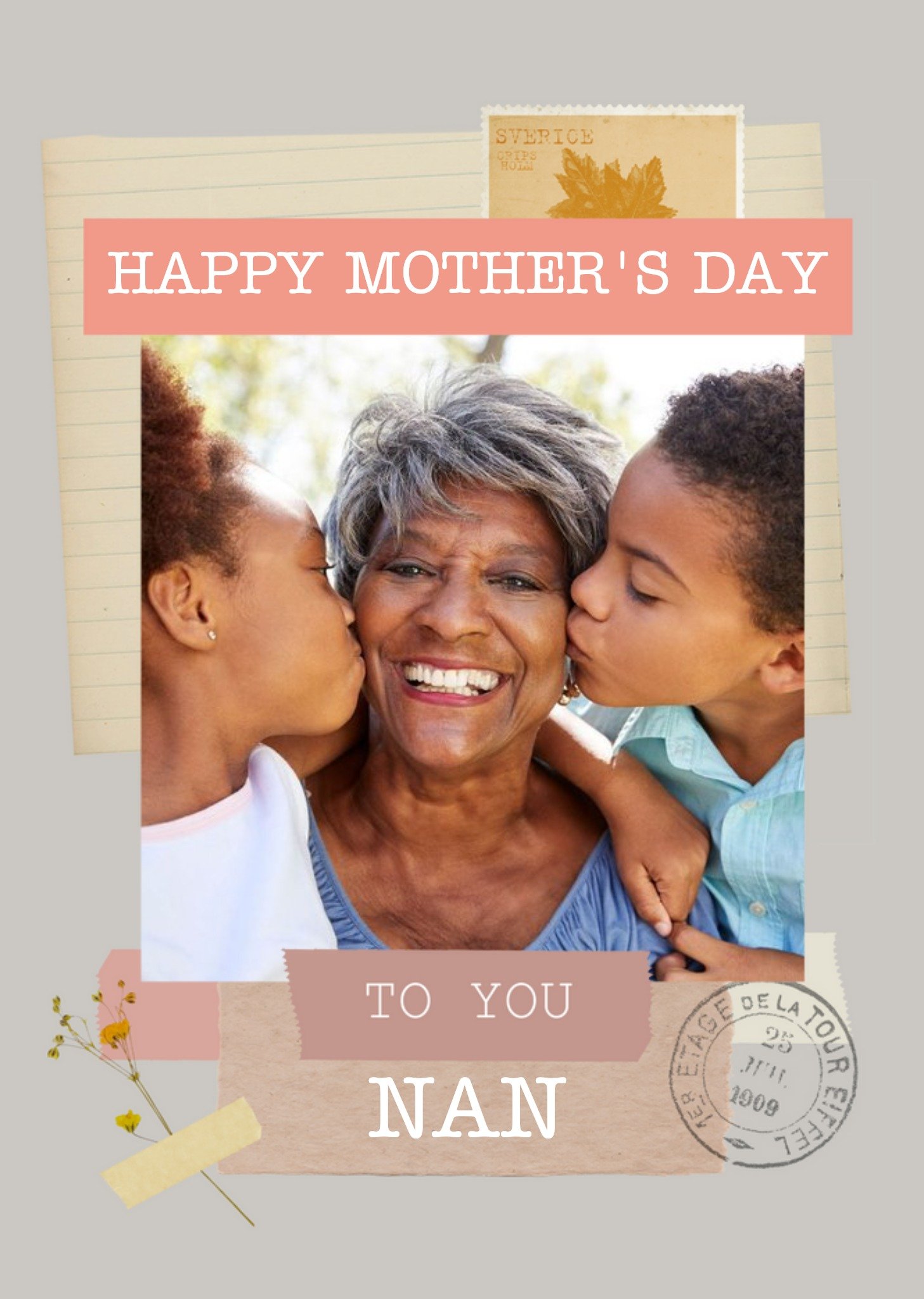 Moonpig To You Nan Instant Photo Personalised Mother's Day Card, Large