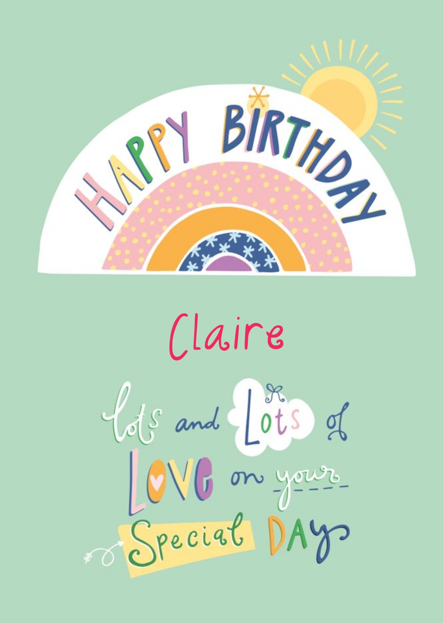 Moonpig Happy Birthday Lots Of Love On Your Special Day Card, Large
