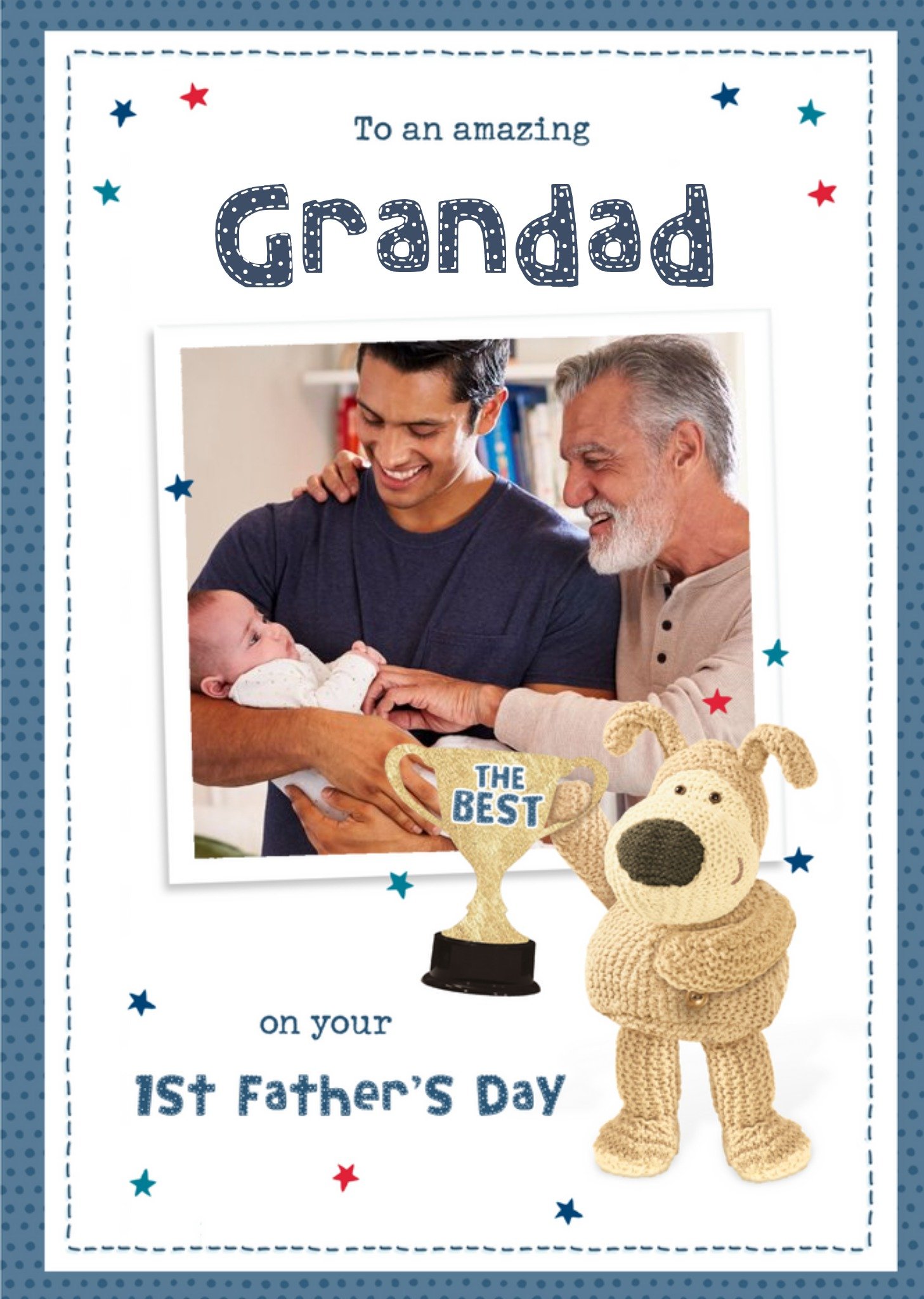 Cute Boofle To My Amazing Grandad Photo Upload First Father's Day Card