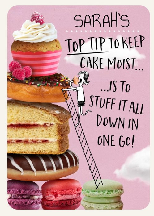 Funny Birthday card for her - cakes and baking