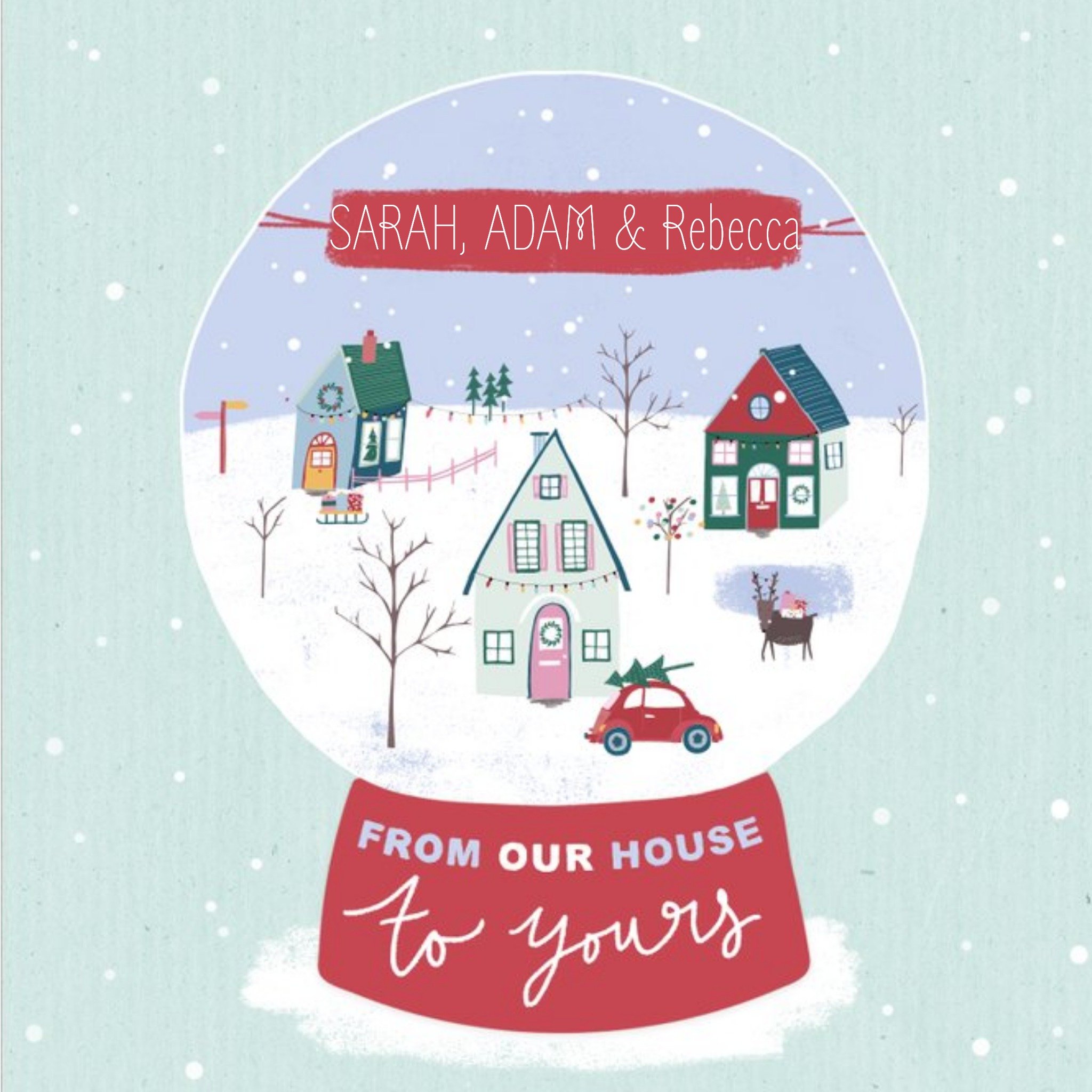 From Our Home To Yours Personalised Christmas Card, Square