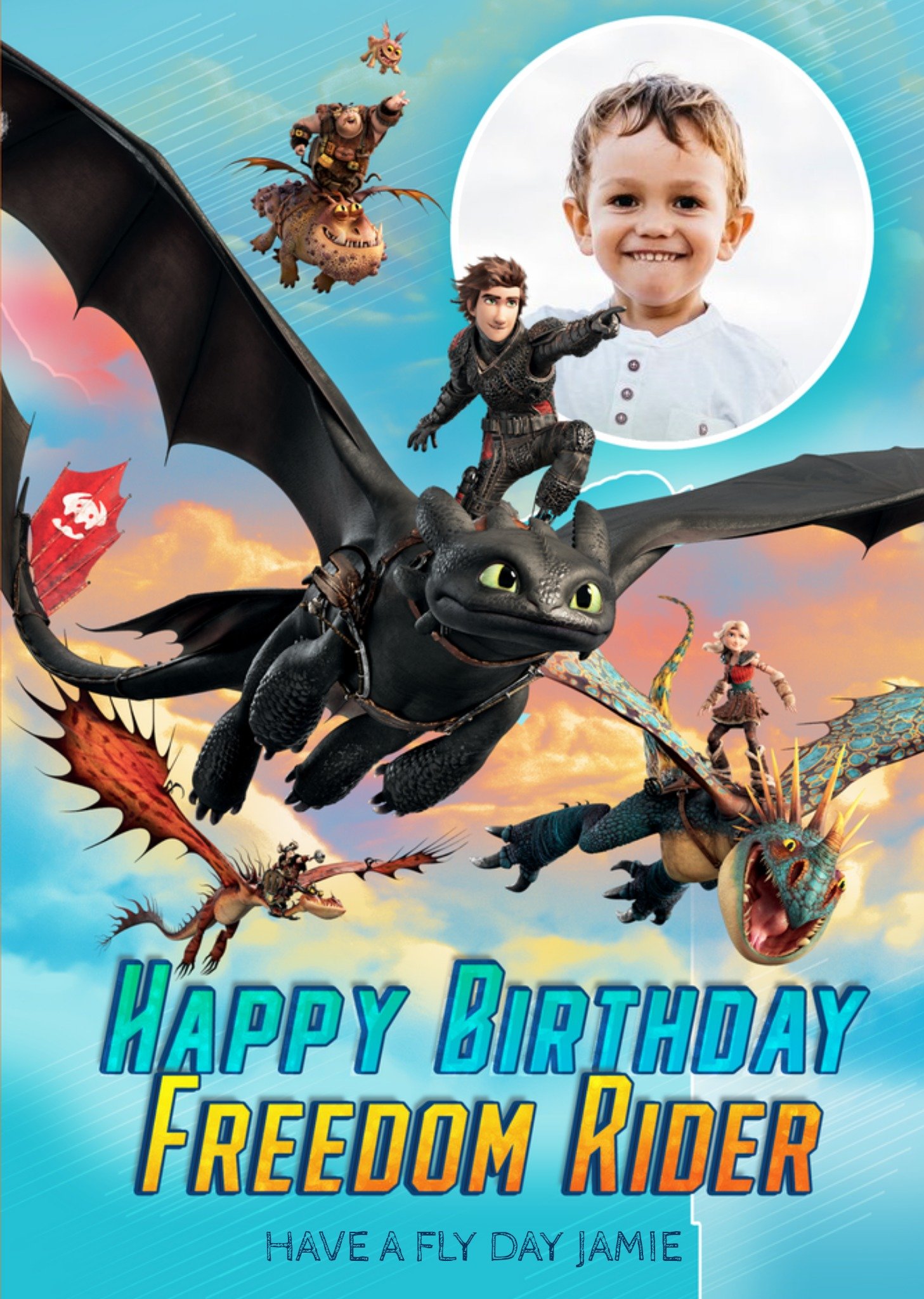 Other Freedom Rider - How To Train Your Dragon Birthday Card, Large