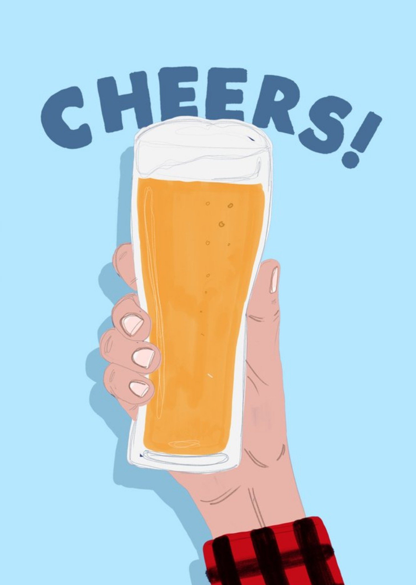 Jolly Awesome Beer Cheers Birthday Card, Large