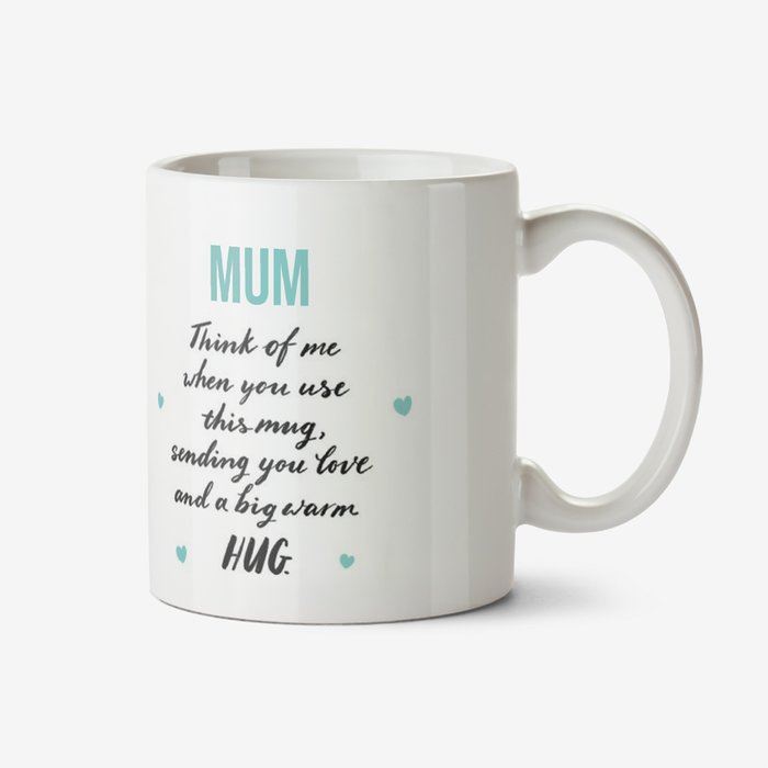 Mum Sending A Big Warm Hug Typographic Mug