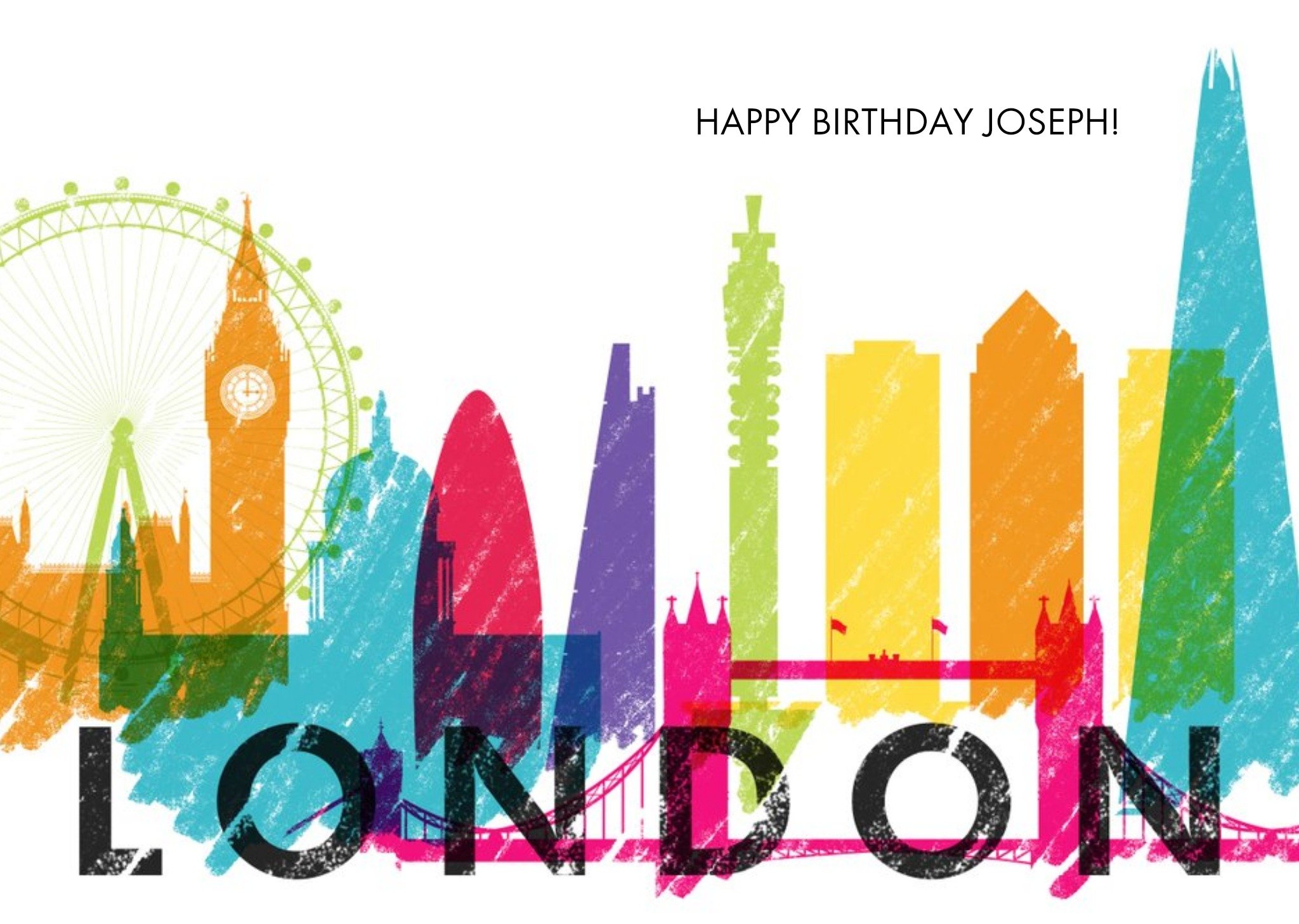 Colourful London Skyline Card Ecard