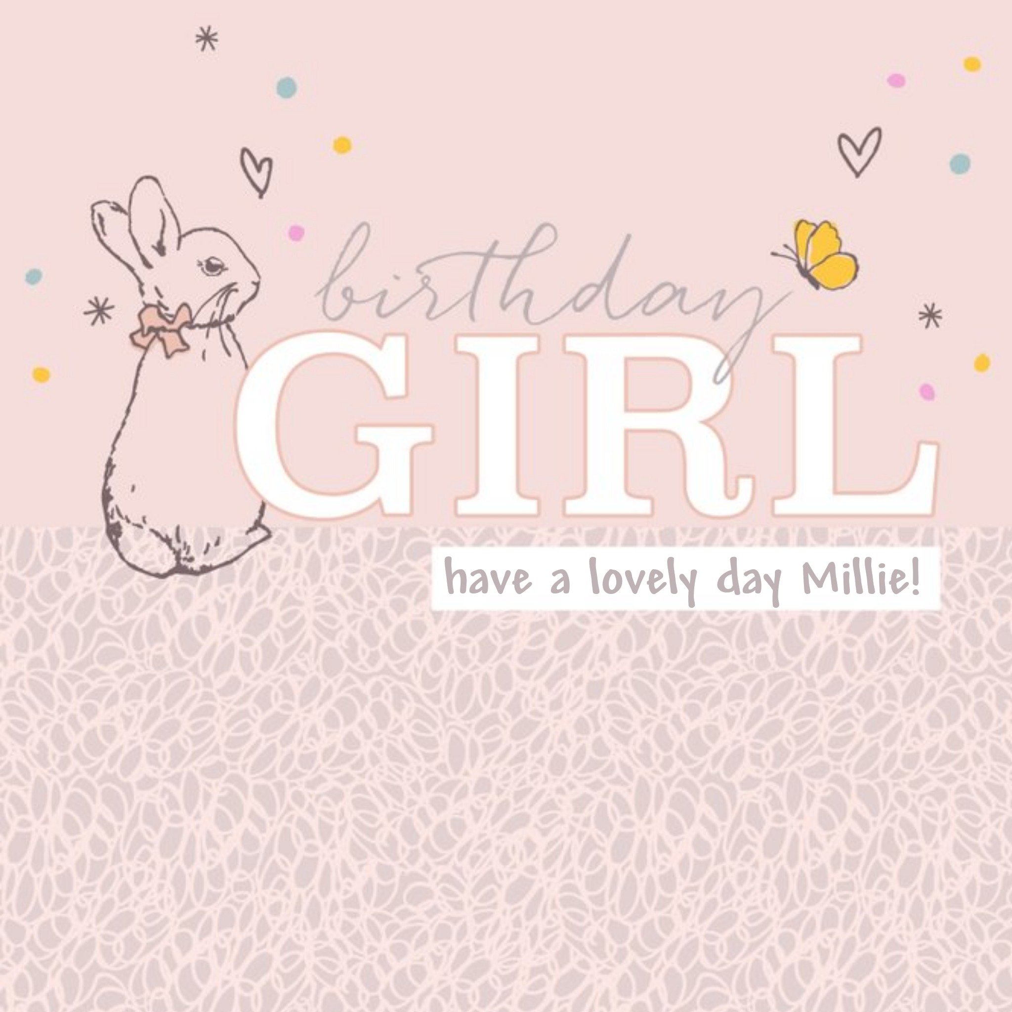 Beatrix Potter Peter Rabbit Birthday Girl Card, Square
