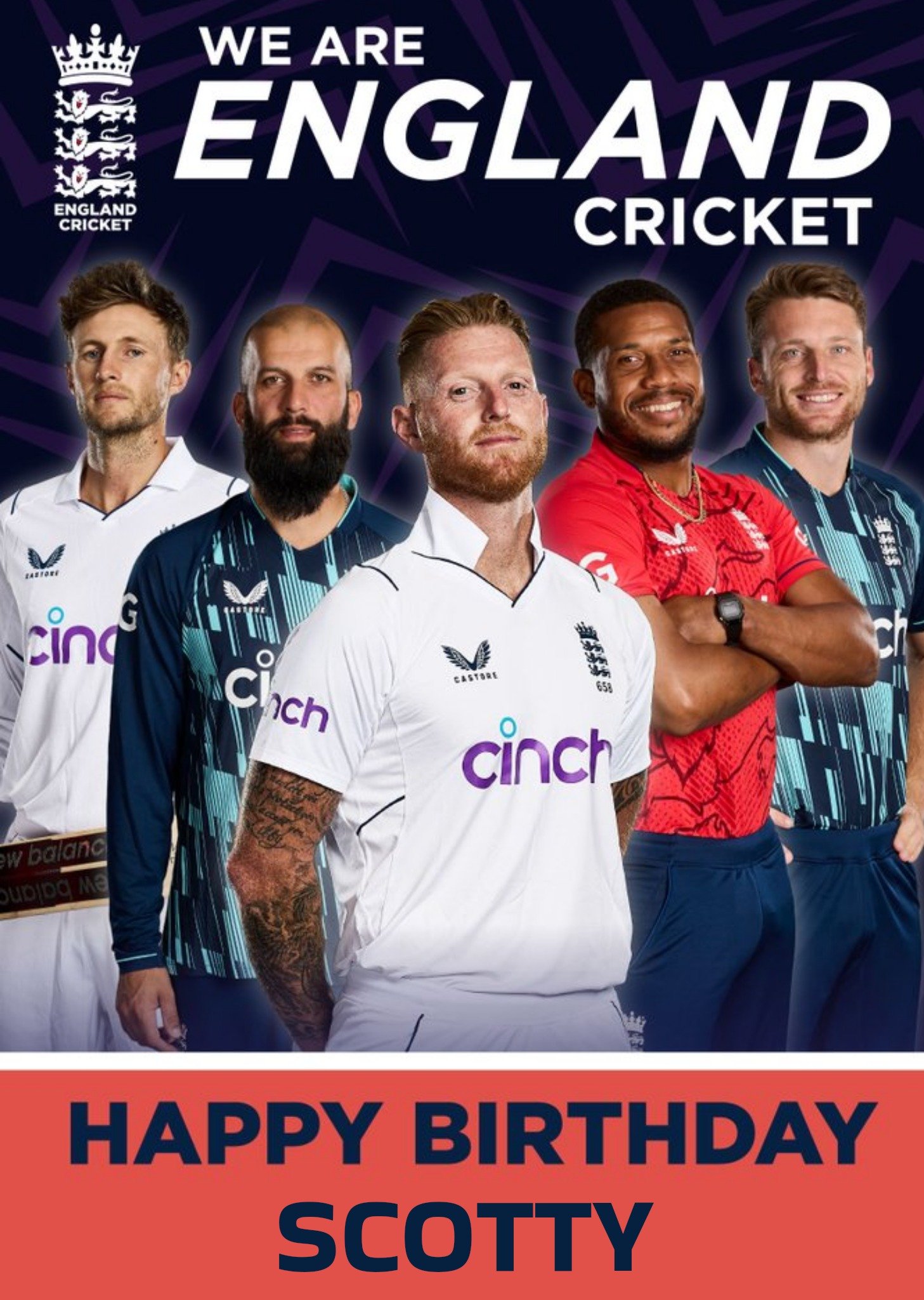 Moonpig England Cricket We Are England Birthday Card Ecard