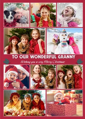 Multi Photo Upload Christmas Card For Granny