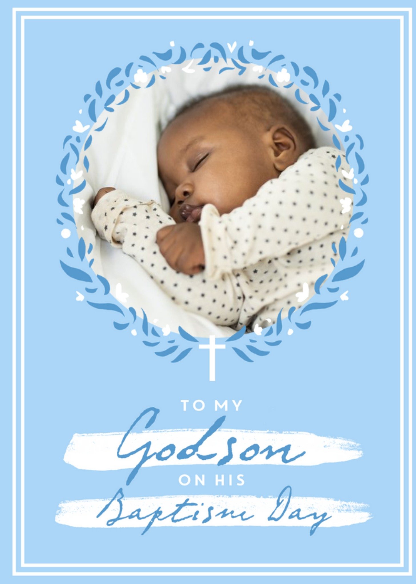 Simpli Christening Baptism Day Traditional Photo Upload Cute Card Ecard