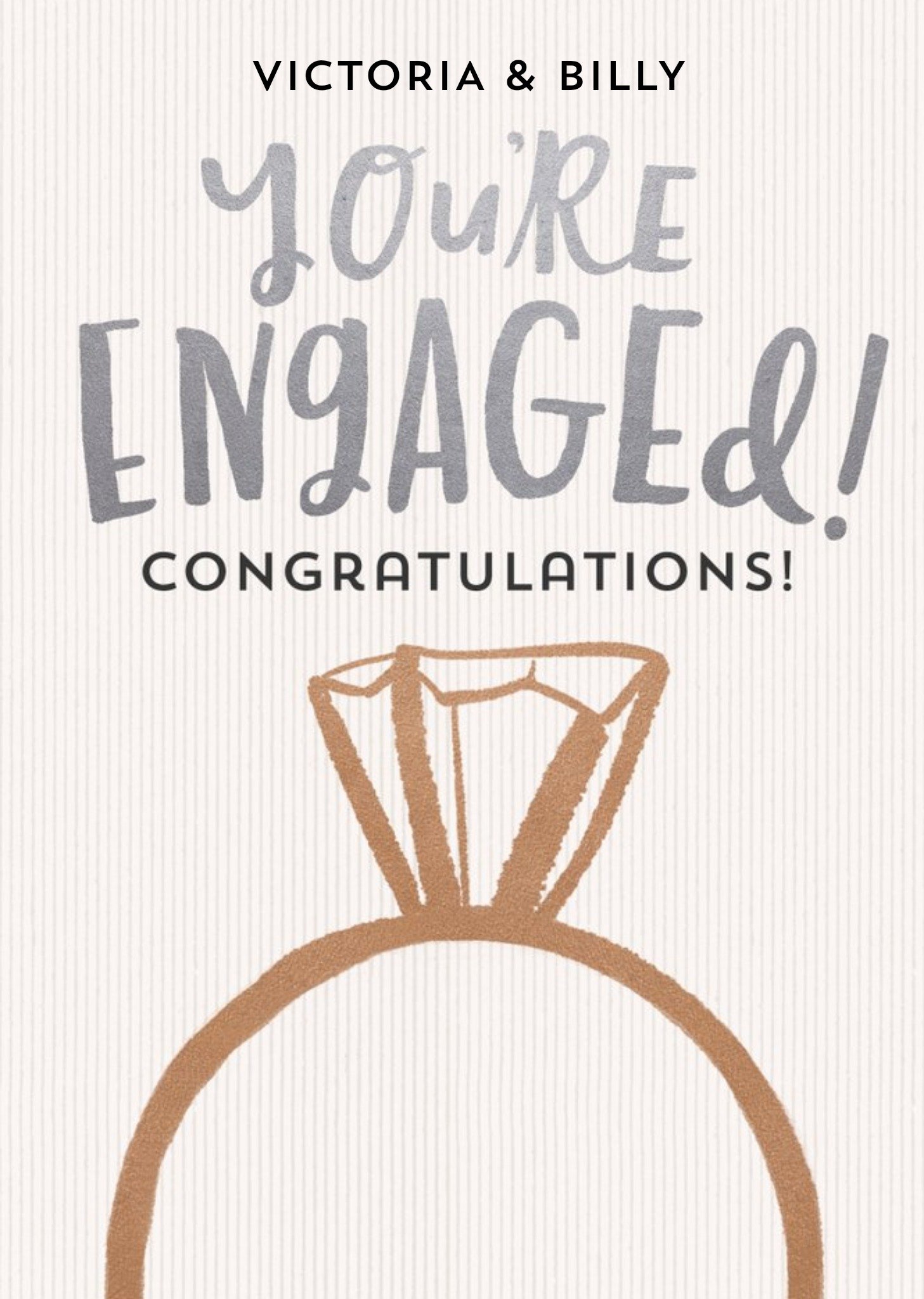 Editable You’Re Engaged Congratulations Card Ecard