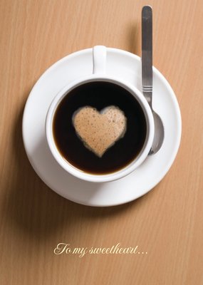 Frothy Heart Coffee Personalised Happy Valentine's Day Card