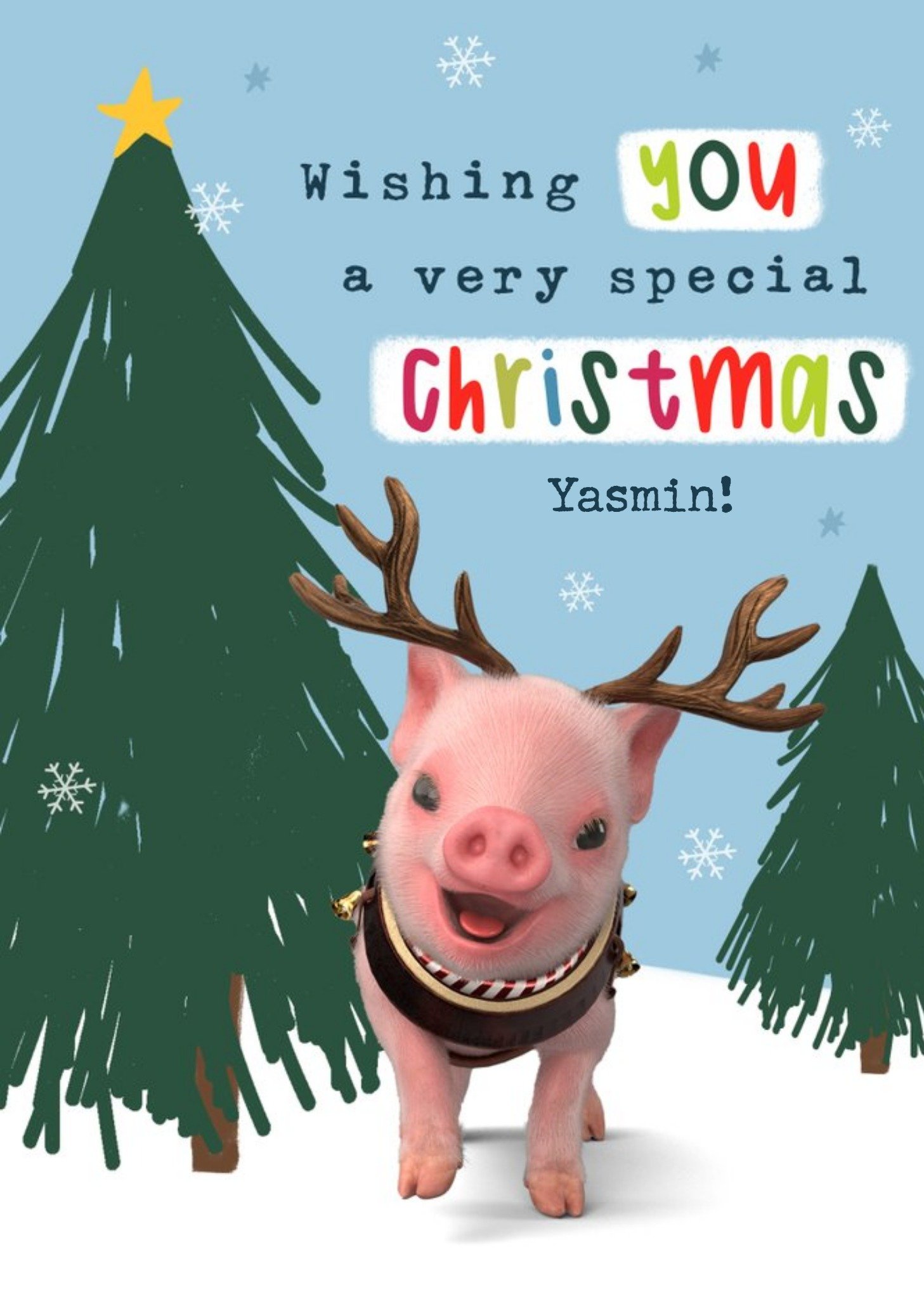 Exclusive s Cute Reindeer Pig Special Christmas Card Ecard