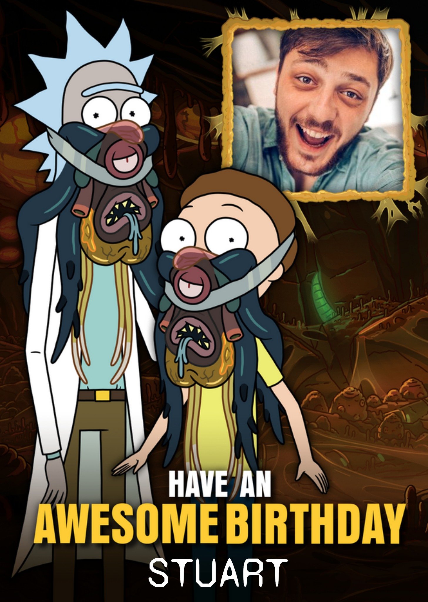 Moonpig Rick And Morty Funny Photo Upload Birthday Card From Adult Swim Ecard