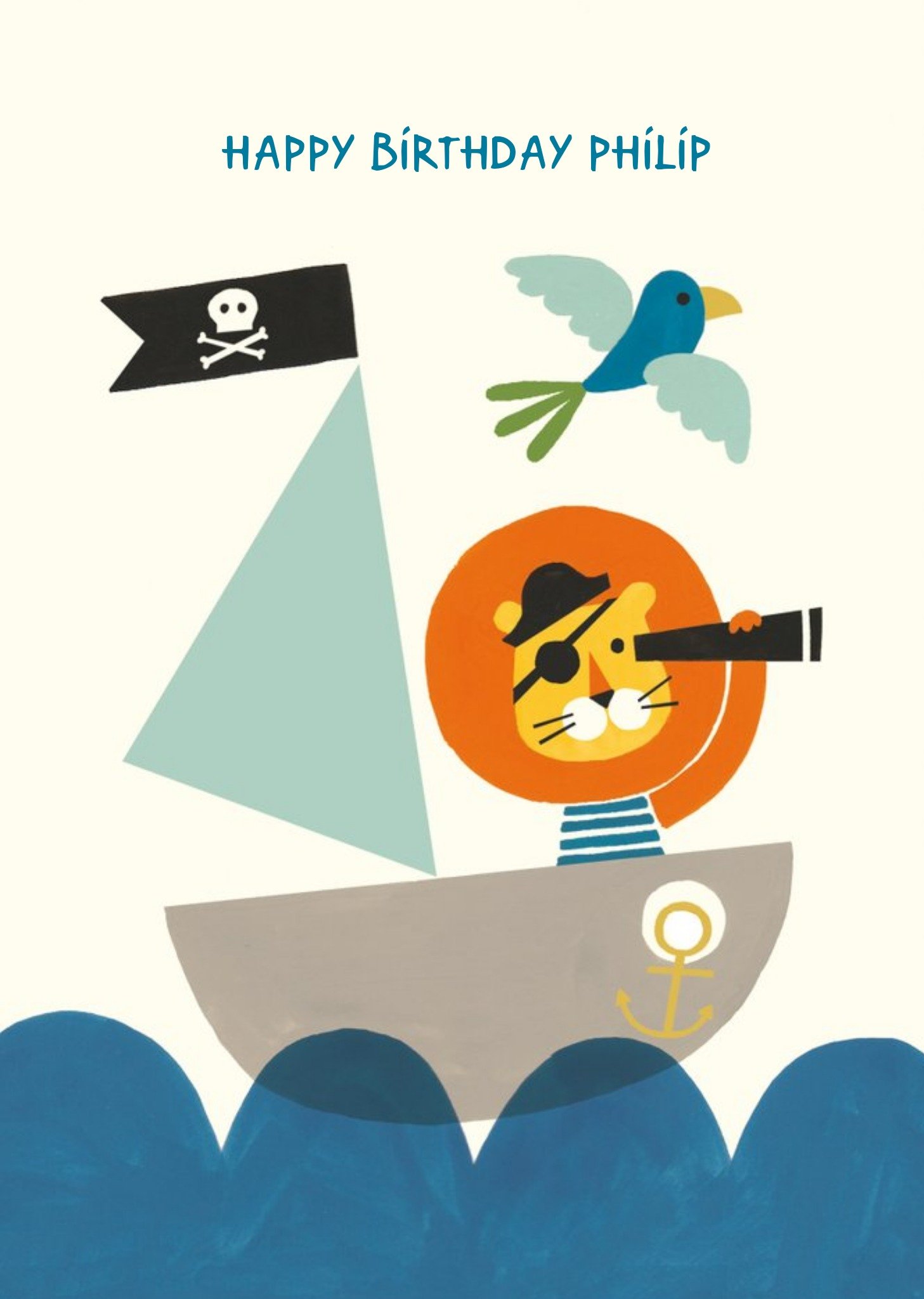 Moonpig Pirate Birthday Card, Large