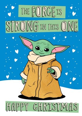 Star Wars The Mandalorian Force Is Strong Baby Yoda Christmas Card