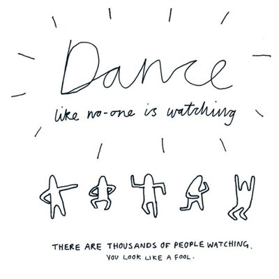 Modern Typographical Dance Like No One Is Watching Birthday Card