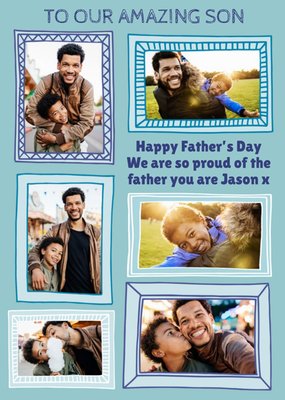 Proud Of You Son Photo Upload Father's Day Card