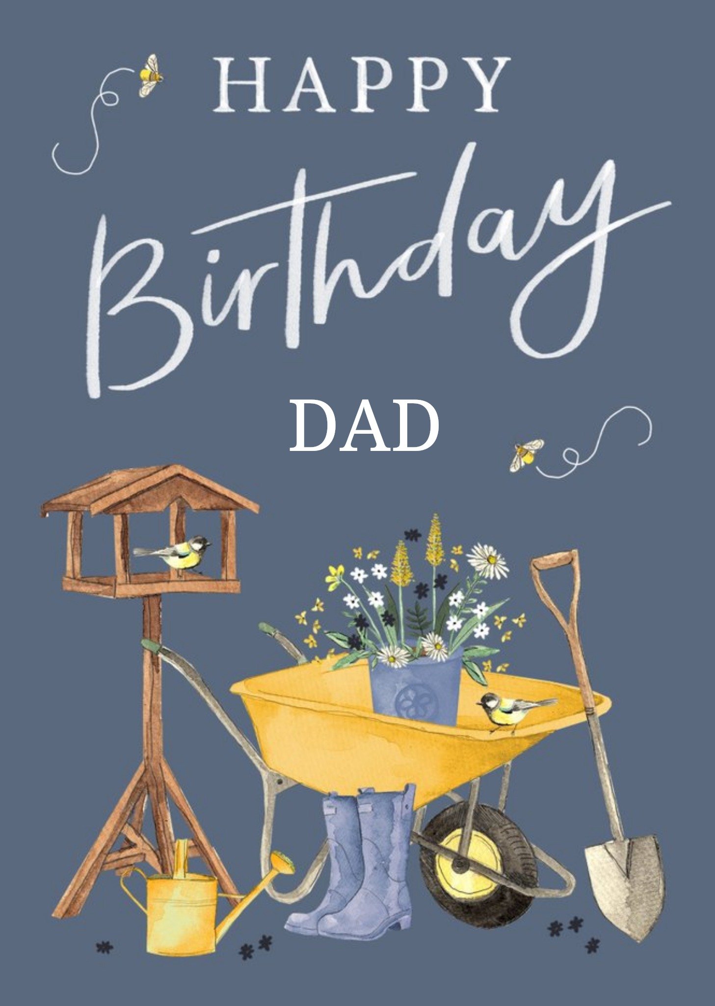 Okey Dokey Design Happy Birthday Dad Gardening Illustrations Card Ecard