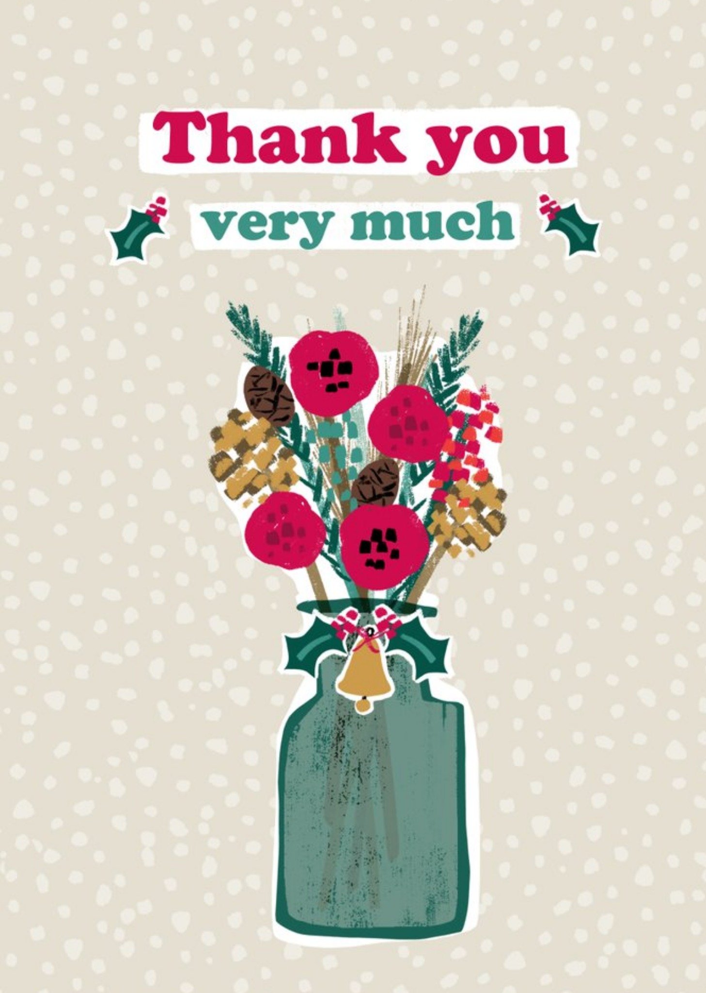 Thank You Very Much Vase And Flowers Christmas Card Ecard