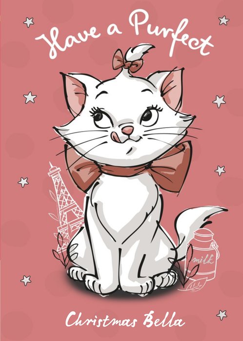 Aristocats Personalised Pink Christmas Card