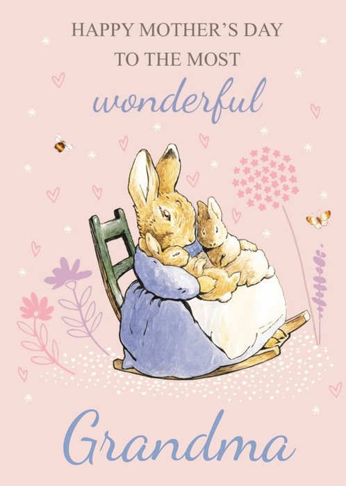 Peter Rabbit Happy Mothers Day Grandma Floral Card