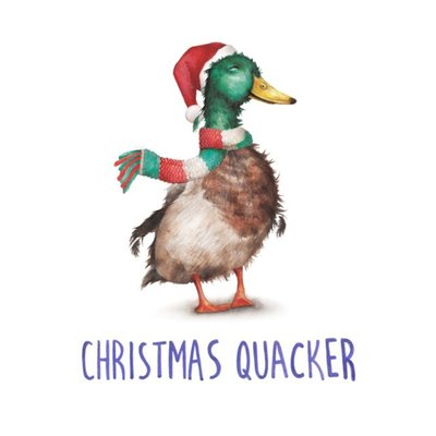 Duck Christmas Quacker Pun Christmas Card