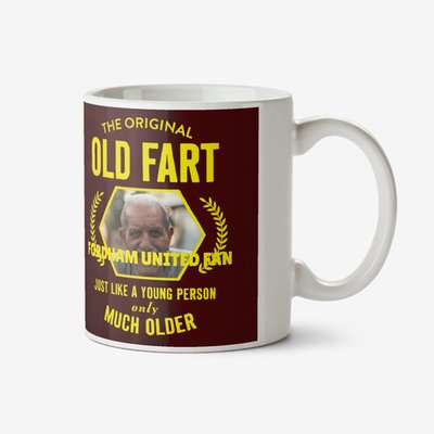 Typographic Old Fart World Champion Photo Upload Mug