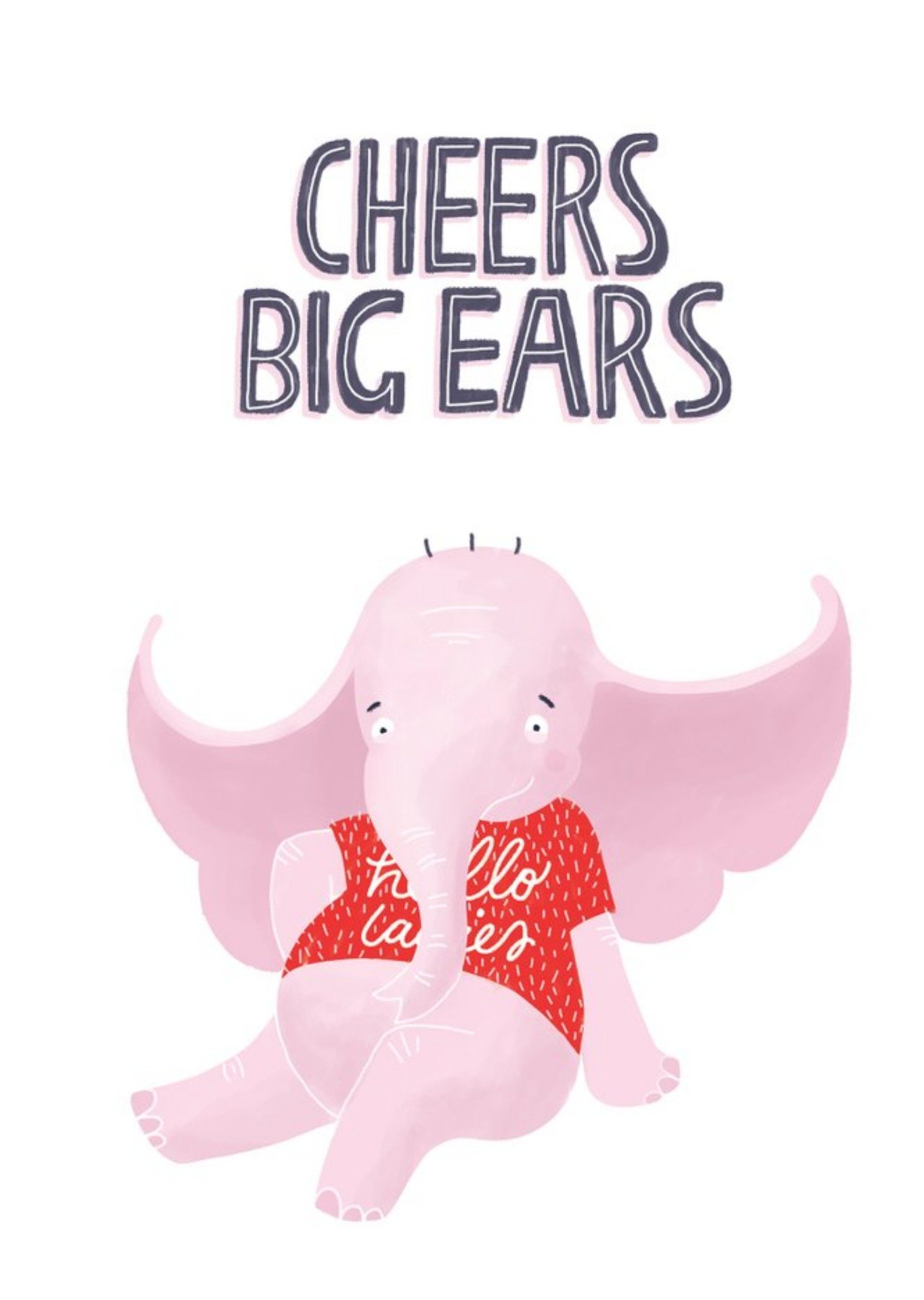 Cardy Club Cheers Big Ears Elephant Card, Large