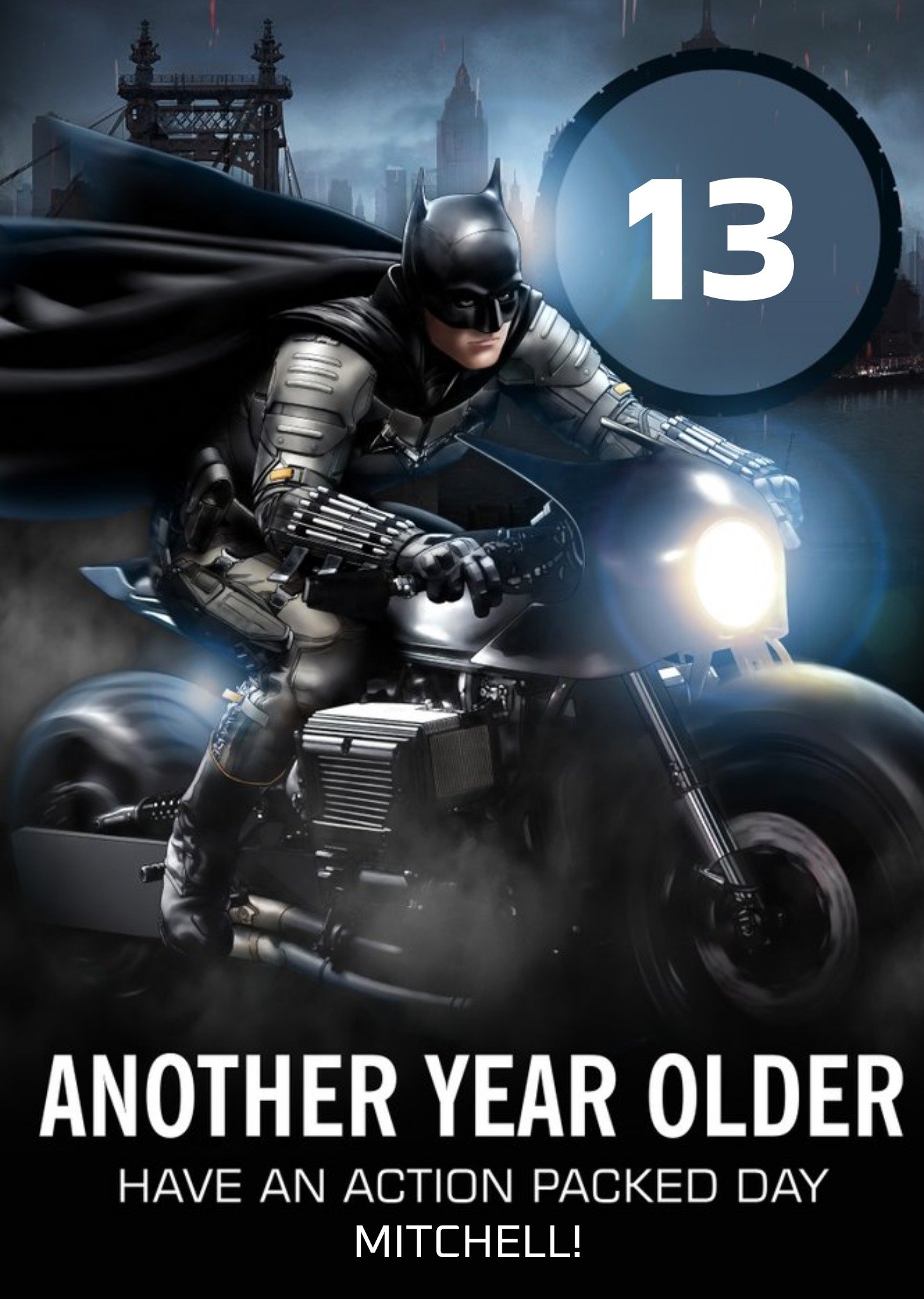 The Batman Movie Another Year Older 13Th Birthday Card Ecard