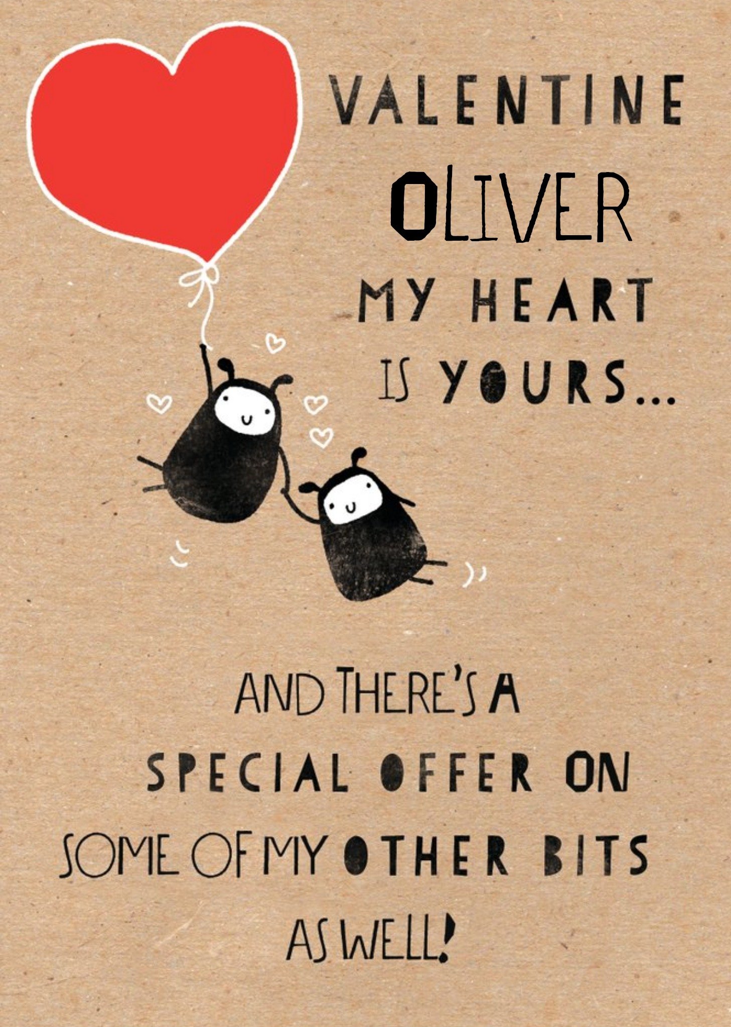 Personalised My Heart Is Yours Funny Valentines Day Card