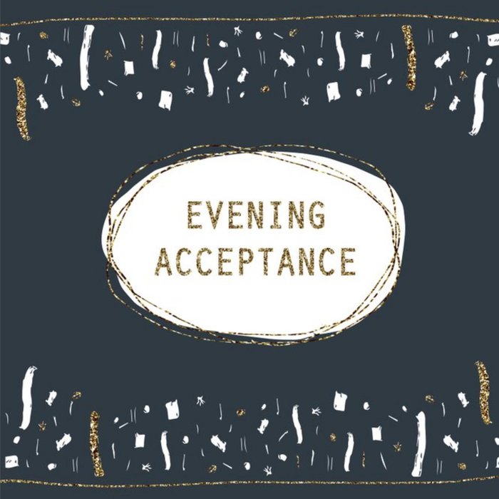 Metallic Confetti Evening Acceptance Party Card