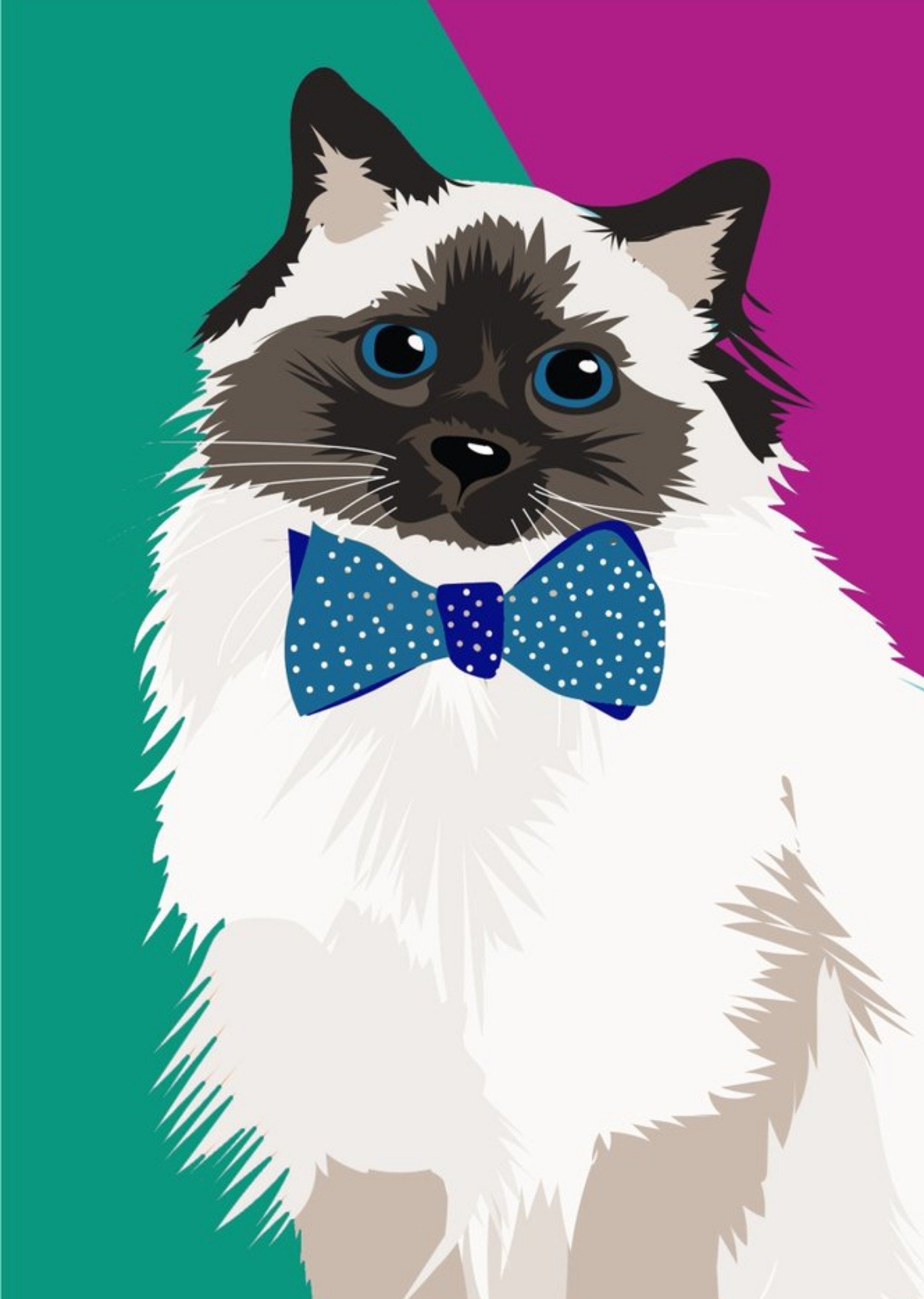 Illustrated Bow Tie Fluffy Card Ecard