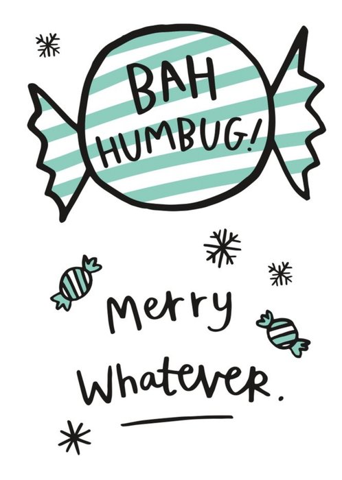 Illustration Of Humbug Sweets Humourous Christmas Card