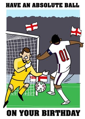 England Footballer Have An Absolute Ball Birthday Card