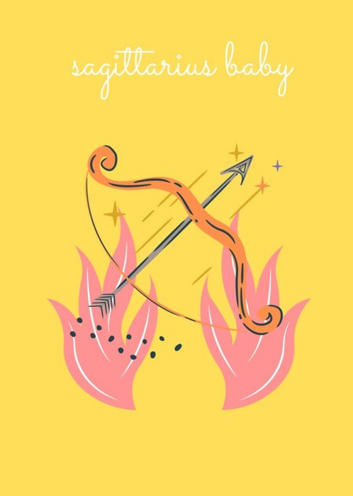 Modern Star Sign Zodiac Sagittarius Baby Birthday Card