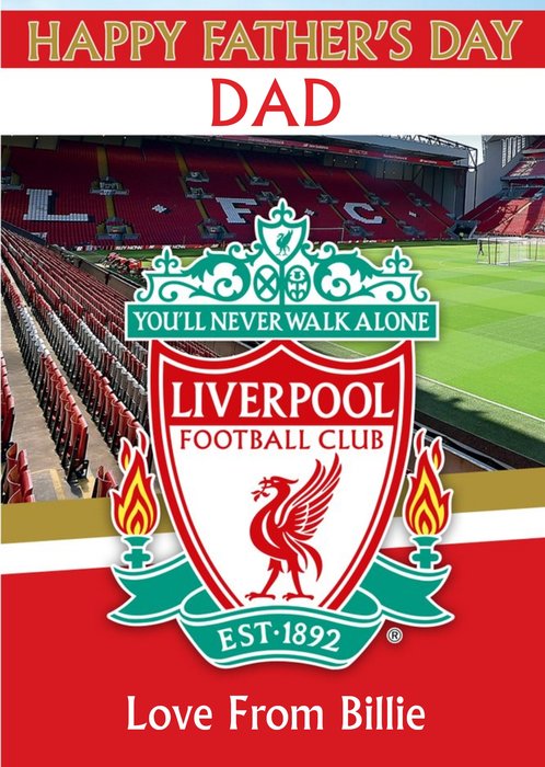 Liverpool Football You'll Never Walk Alone Happy Father's Day Card