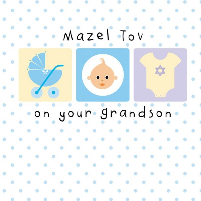 Spotty Mazel Tov On Your Grandson Card