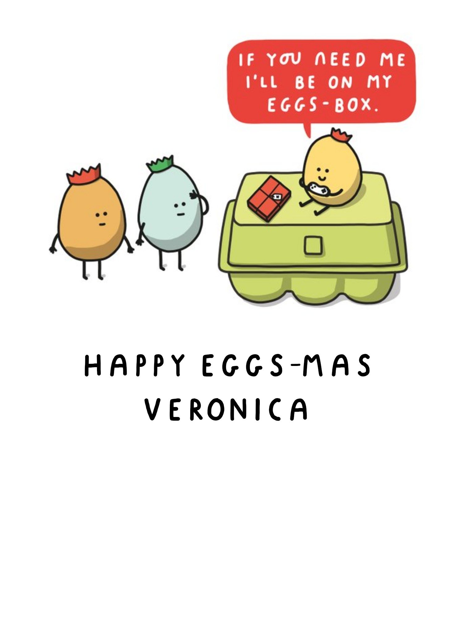 Mungo And Shoddy If You Need Me I Will Be On My Eggs Box Funny Christmas Card Ecard