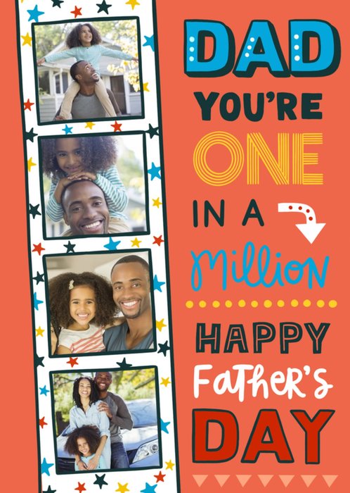 Typographic Dad Youre One In A Million Happy Fathers Day Card