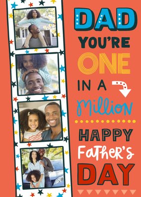 Typographic Dad Youre One In A Million Happy Fathers Day Card
