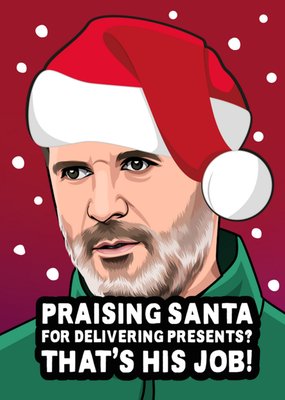 Funny That's Santa's Job Topical Football Christmas Card