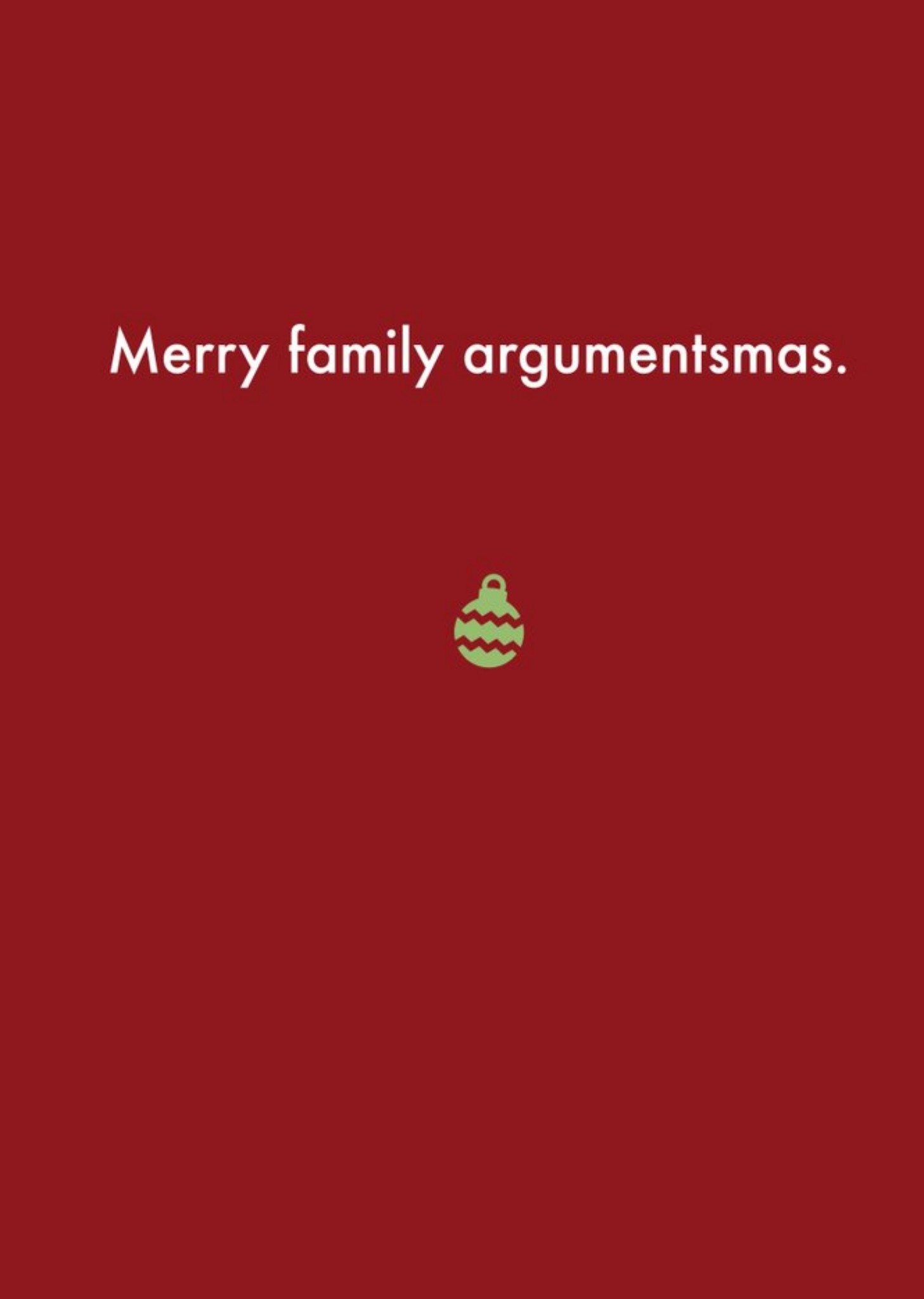 Moonpig Deadpan Merry Family Argumentsmas Christmas Card, Large