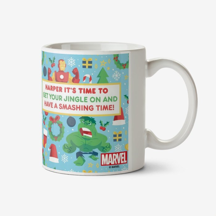 Marvel Comics Hulk And Iron Man Christmas Mug