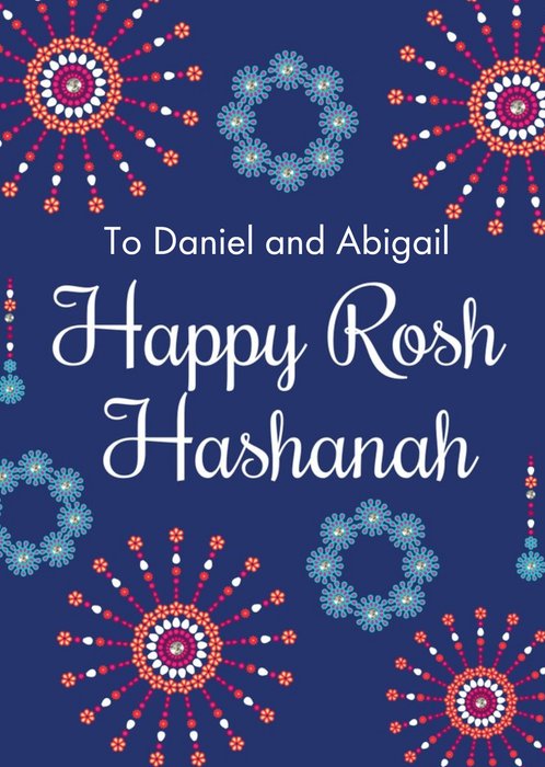 Eastern Print Happy Rosh Hashanah Card